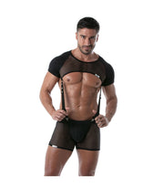 TOF PARIS Circuit Mesh Boxer Shorts With Elastic Bands Jockstrap Effect Black 80