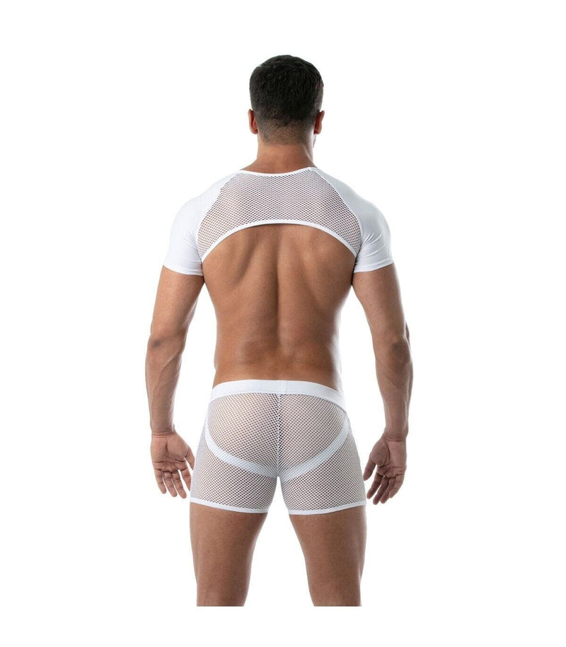 TOF PARIS Circuit Mesh Boxer Shorts With Elastic Bands Jockstrap Effect White 80