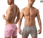 TOF PARIS Fitted Shorts Cargo Low-Waist Cotton Short Interior Drawstring Pink 4