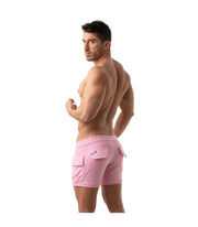 TOF PARIS Fitted Shorts Cargo Low-Waist Cotton Short Interior Drawstring Pink 4