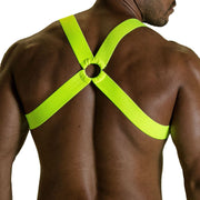 TOF PARIS H-Shaped Elastic Harness With Back-Zamac Buckle Neon Yellow