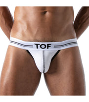 TOF PARIS Jockstrap French Bi-Stretch Lined Pouch Jersey Jock White 23