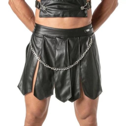 TOF PARIS Kinky Gladiator Skirt Sleek - Faux Leather Adjustable 47B1