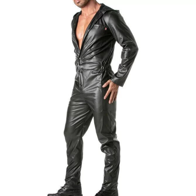 TOF - PARIS Mecano Suits Faux Leather Jumpsuits Kinky Collection Singlet Black1