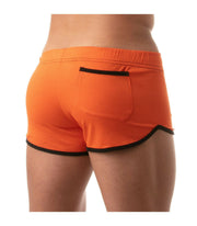 TOF PARIS Mesh Shorts Retro Microfiber Low-Waist Fitted Orange Short 5