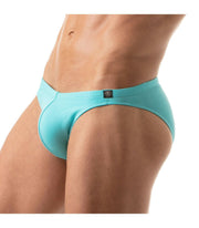 TOF PARIS Mini Brief Low Waist Stretch Cotton Bikini Briefs Turquoise 65