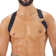 TOF PARIS Party Boy Wide Elastic Harness With Top Zamac Buckle Black