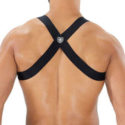 TOF PARIS Party Boy Wide Elastic Harness With Top Zamac Buckle Black