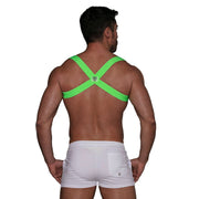 TOF PARIS Party Boy Wide Elastic Harness With Top Zamac Buckle Neon Green