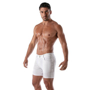 TOF PARIS Patriot Chino Shorts 5-Pocket Tight Fit Cotton Short White
