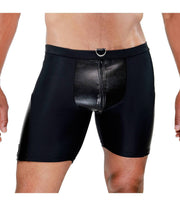 TOF PARIS Shorts Deri Full Zip Cyclist  Shorts Reinforcements Leather Look