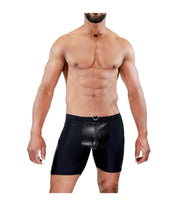 TOF PARIS Shorts Deri Full Zip Cyclist  Shorts Reinforcements Leather Look