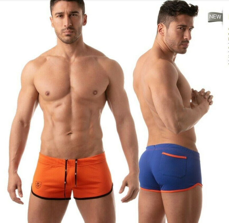 TOF PARIS Shorts Mesh Retro Microfiber Low-Waist Fitted Short Royal Blue 5