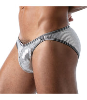 TOF PARIS Star Bikini Brief Fashion Glitter Silver Briefs 60