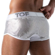 TOF PARIS Star Boxer Trunk Glitery Crutch Cotton Jersey Shorty Silver 92