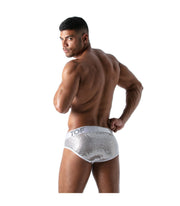 TOF PARIS Star Briefs Glitery Microfibre Fabric Low-Waist Brief Silver