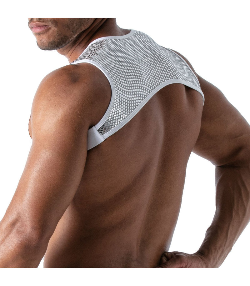 TOF PARIS Star Pocket Harness Deep Zipped Pouch Fashion Glitter Silver