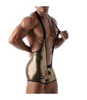 TOF PARIS Star Singlet Bodysuit Figure-Hugging Fashion Glittery Gold