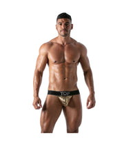 TOF PARIS Star String Microfibre Men Stringless Thong Gold 59