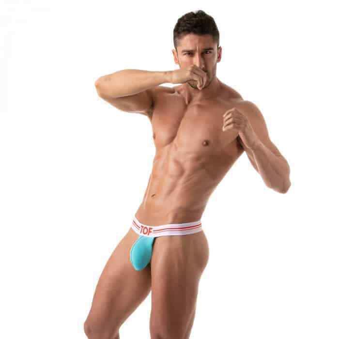 TOF PARIS Stringless Thong French Bi-Stretch Cotton Jersey Turquoise 23