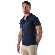 TOF PARIS T-Shirts Short-Sleeved Cotton Piqué Shirt Navy