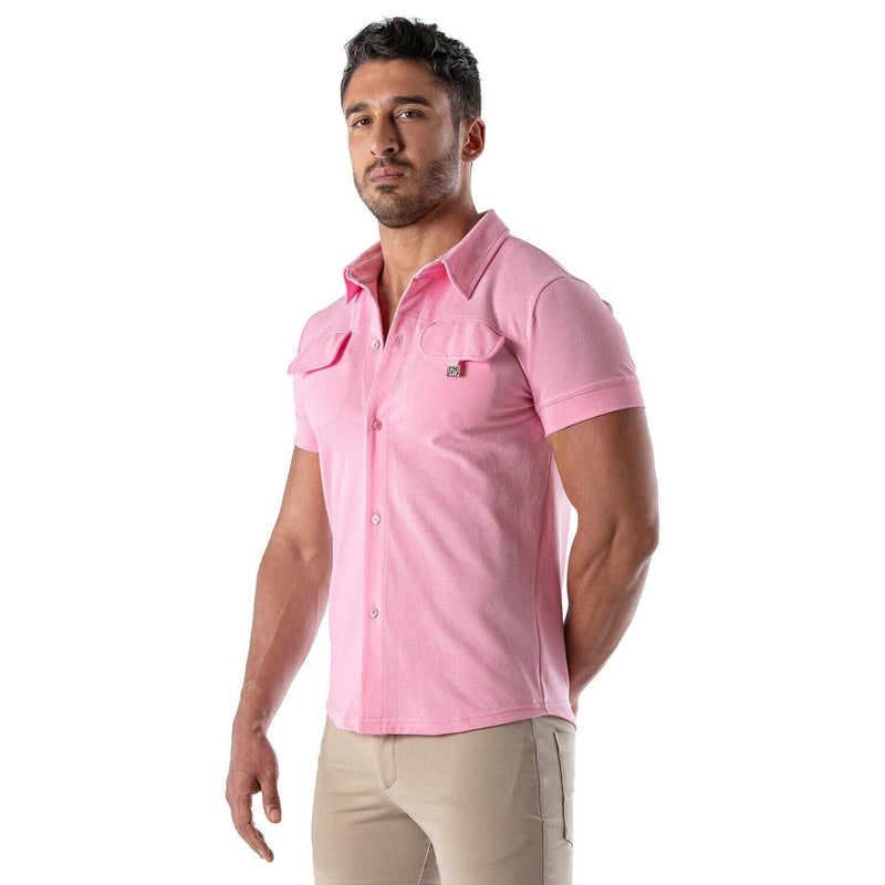 TOF PARIS T-Shirts Short-Sleeved Cotton Piqué Shirt Pink