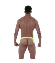 TOF PARIS Thong Circuit Mesh Stringless Thongs Fluo White & Yellow 90