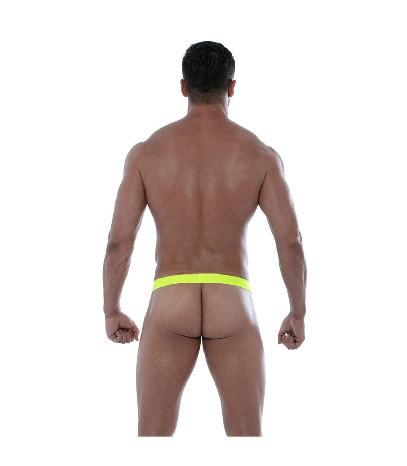 TOF PARIS Thong Circuit Mesh Stringless Thongs Fluo White & Yellow 90