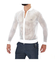 TOF PARIS Vest Ibiza Zipped Mesh Vest Elegant Breathable Jacket White