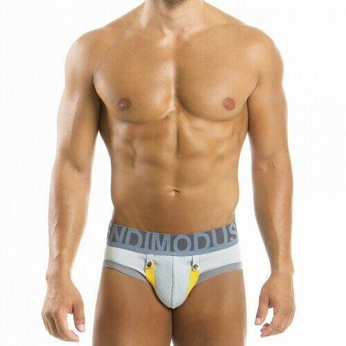 XL Modus Vivendi Brief Bear Boost Snap-On Briefs Grey 12511 16