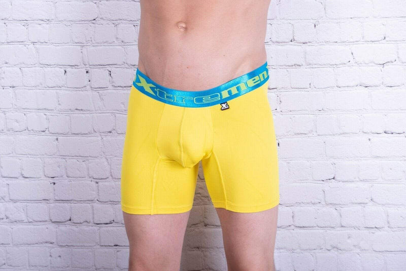 XtreMen Xtremen Bold Long Boxer Sportswear Microfiber Short Yellow 51326 3