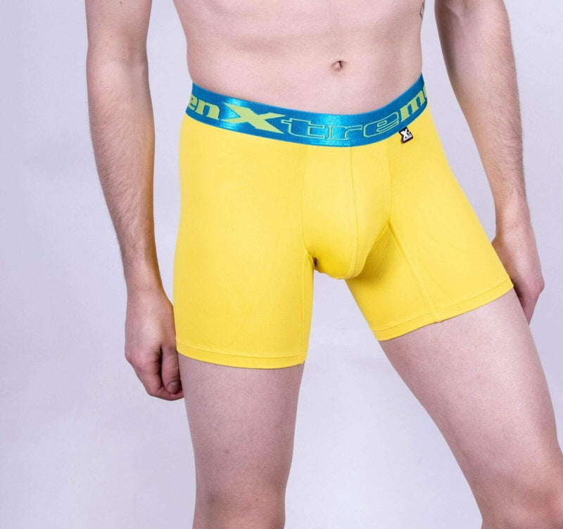 XtreMen Xtremen Bold Long Boxer Sportswear Microfiber Short Yellow 51326 3